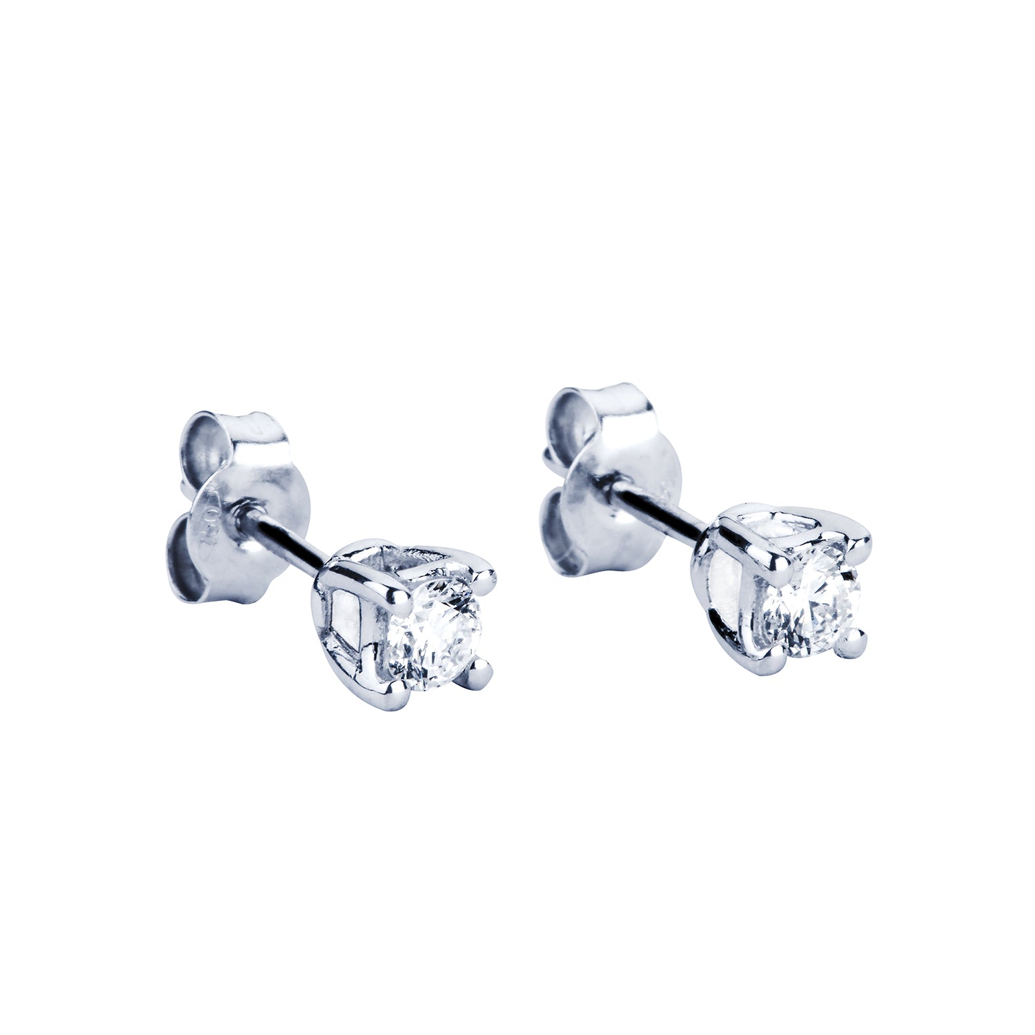 Σκουλαρίκια Diamonds από λευκό χρυσό 18K με διαμάντι μπριγιάν Εικόνα 1