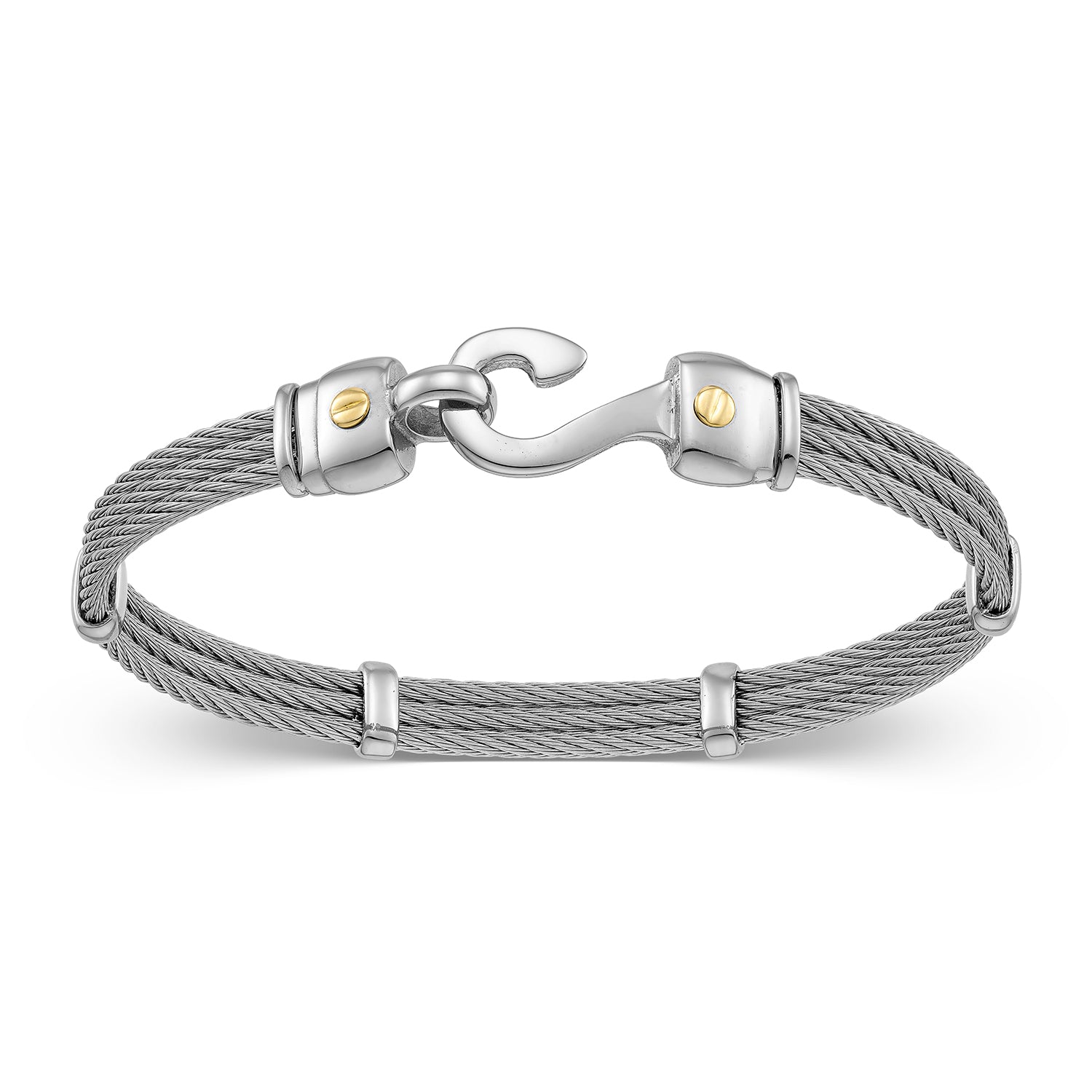 Ανδρικό βραχιόλι από ατσάλι και στοιχεία από χρυσό 18Κ Εικόνα 1