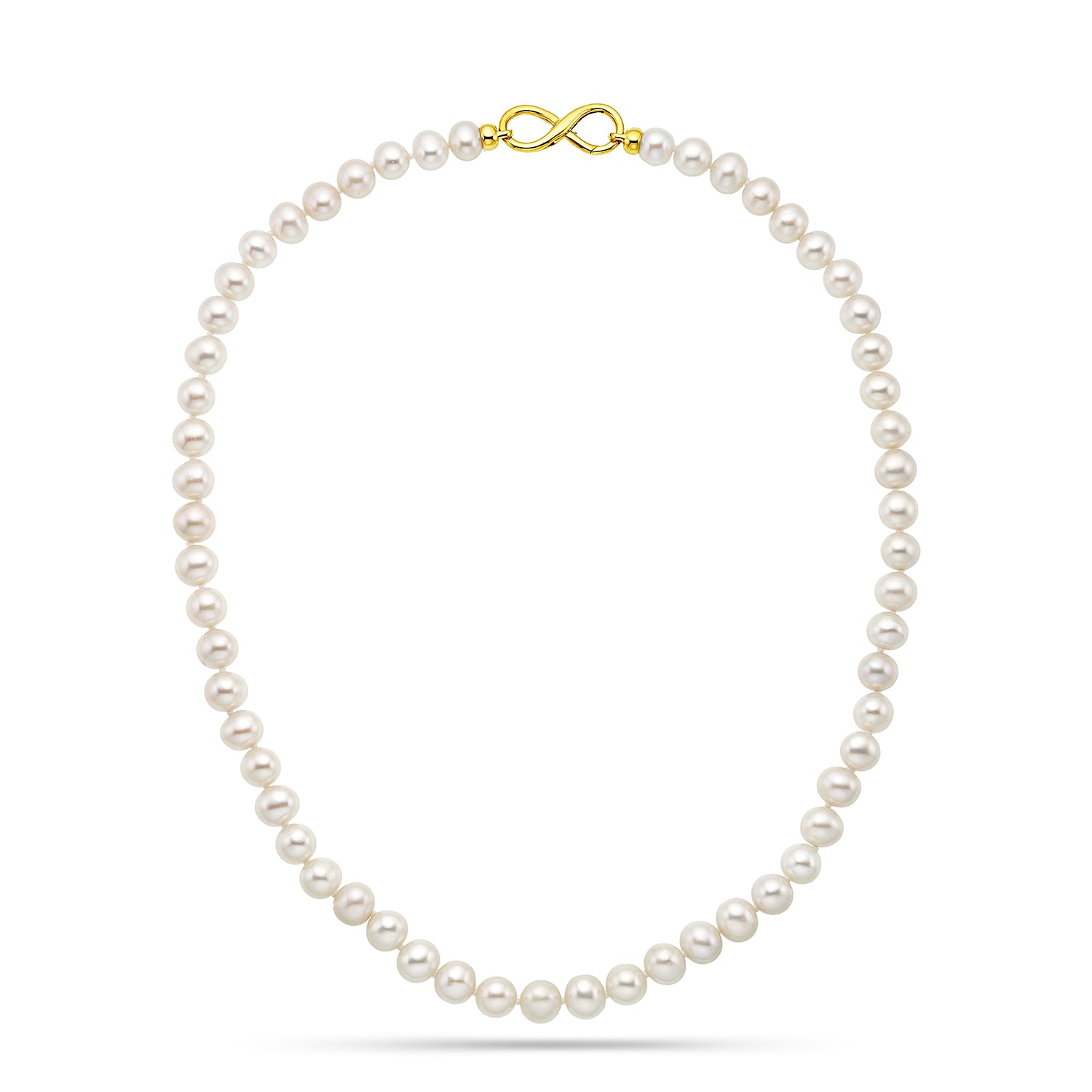 Κολιέ Pearls από χρυσό 9K με freshwater pearls με κούμπωμα το άπειρο Εικόνα 1