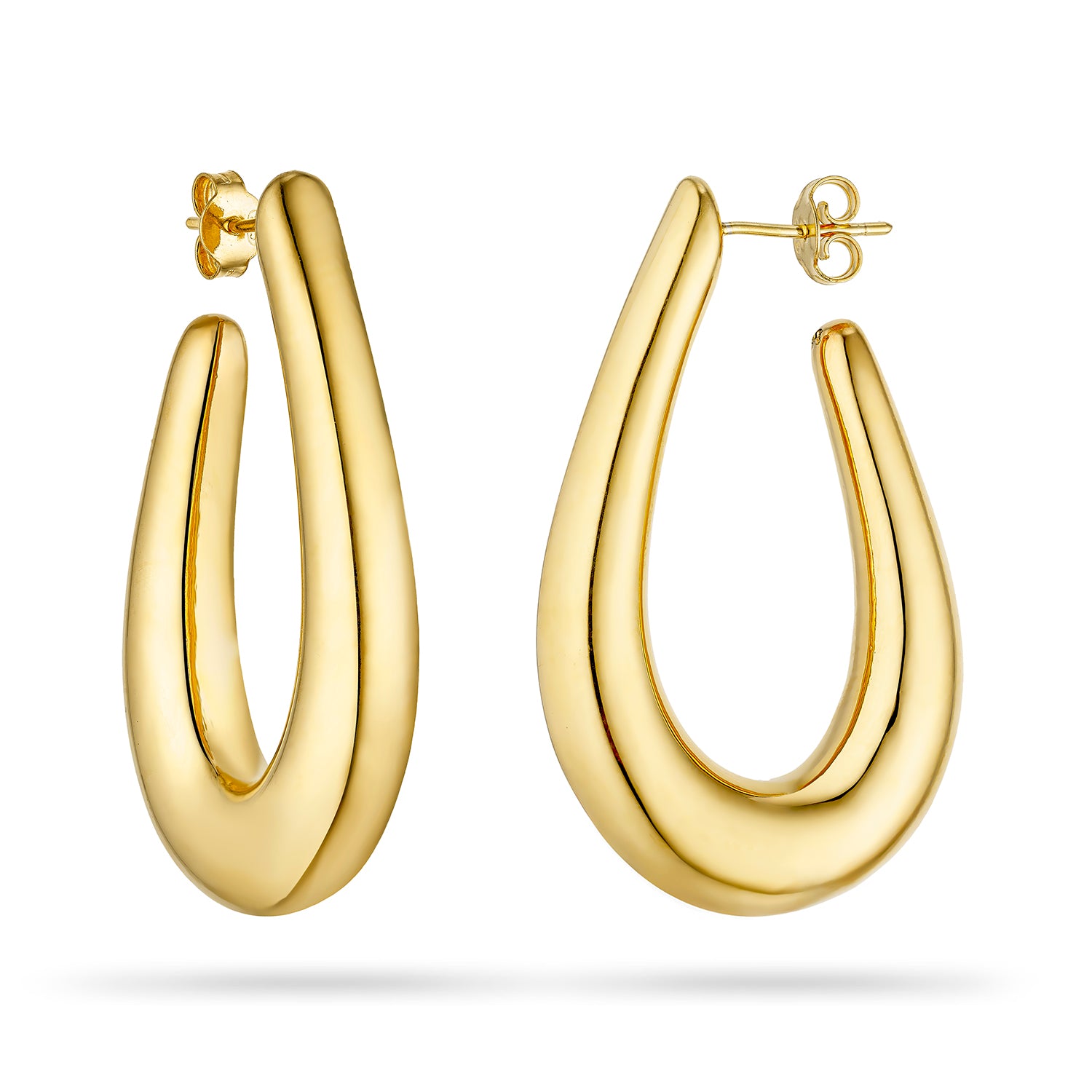 Σκουλαρίκια κρίκοι Reflections από επιχρυσωμένο ασήμι 925° Εικόνα 1