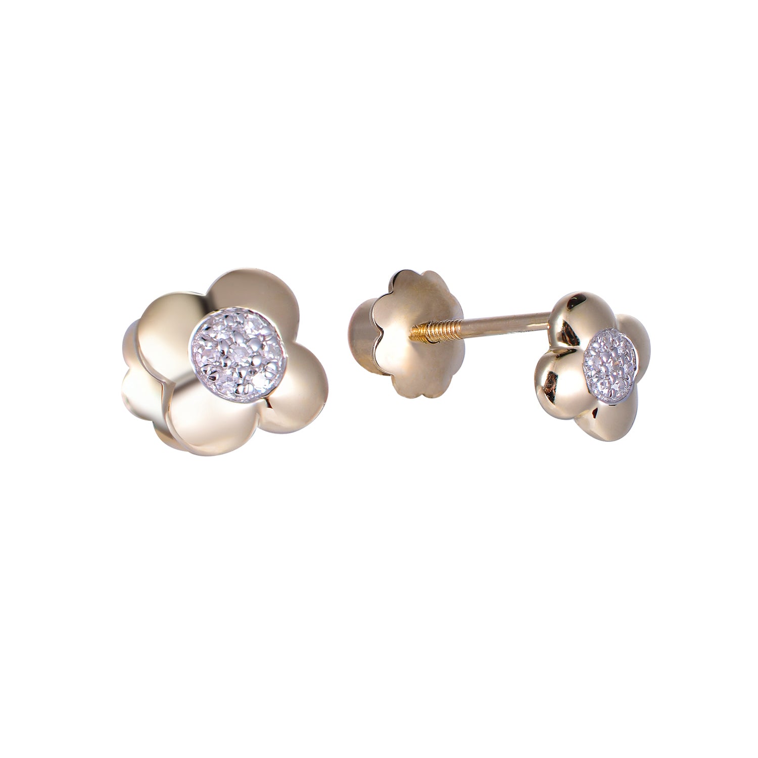 Σκουλαρίκια Diamonds από χρυσό 14K με διαμάντια μπριγιάν Εικόνα 1