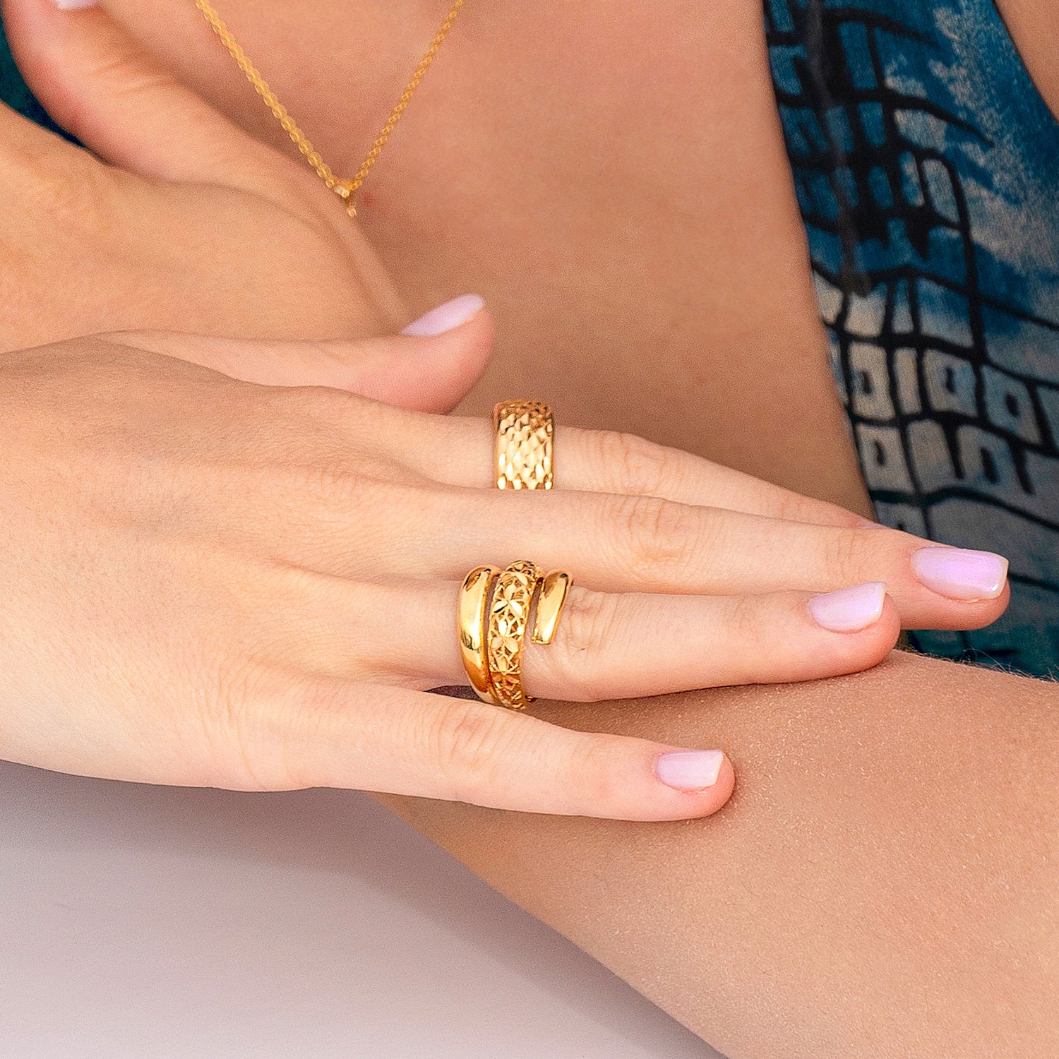 Δαχτυλίδι Artisanal από επιχρυσωμένο ασήμι 925° Εικόνα 2