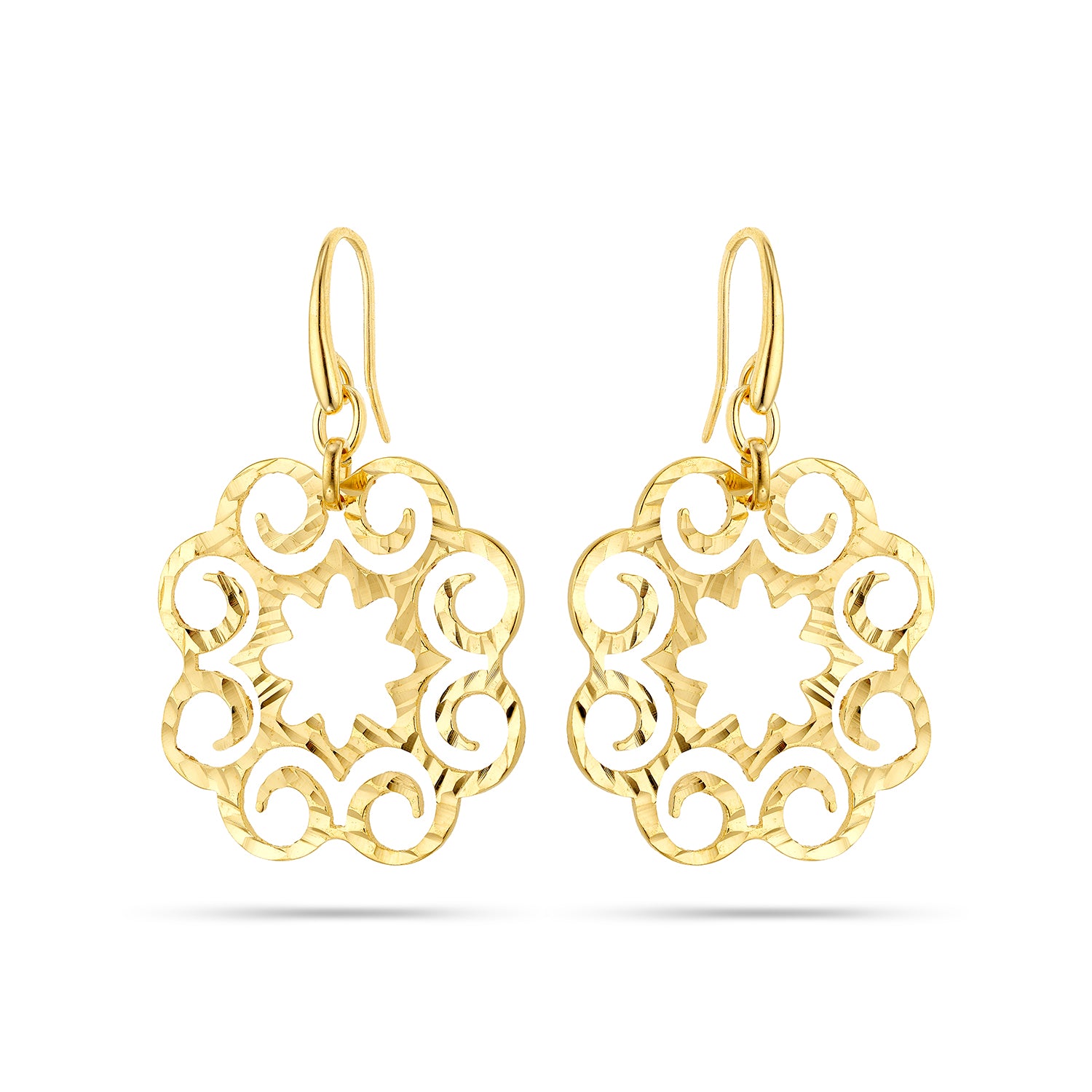 Σκουλαρίκια Artisanal από επιχρυσωμένο ασήμι 925° Εικόνα 1