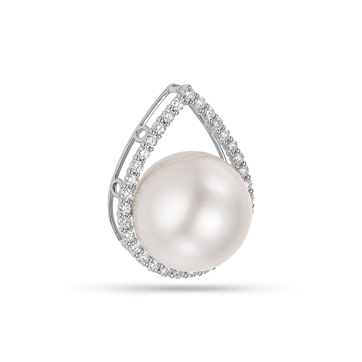 Μενταγιόν Pearls από λευκό χρυσό 18K με south sea pearl και διαμάντια Εικόνα 1