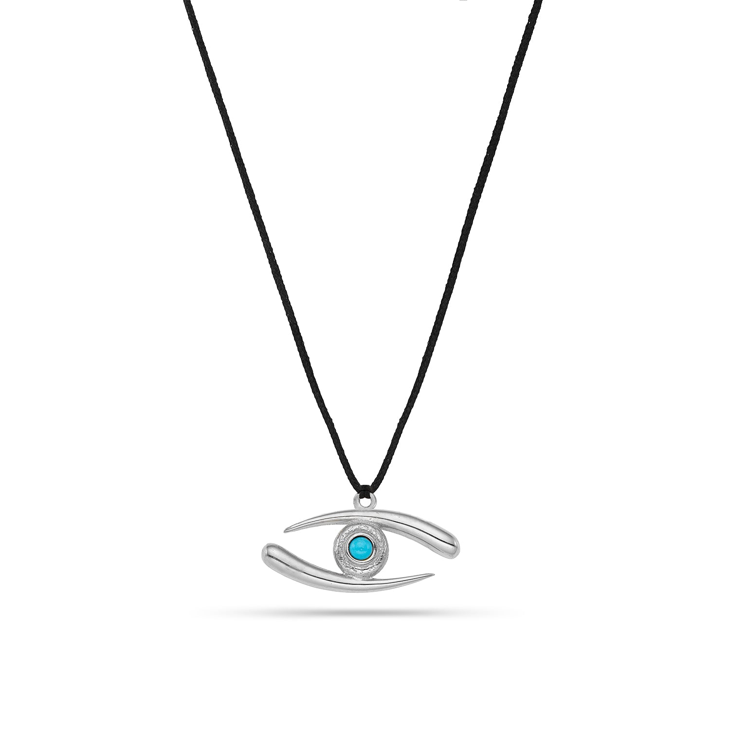 Γούρι 2026 Gaze από επιροδιωμένο ορείχαλκο και τυρκουάζ με κορδόνι Εικόνα 1