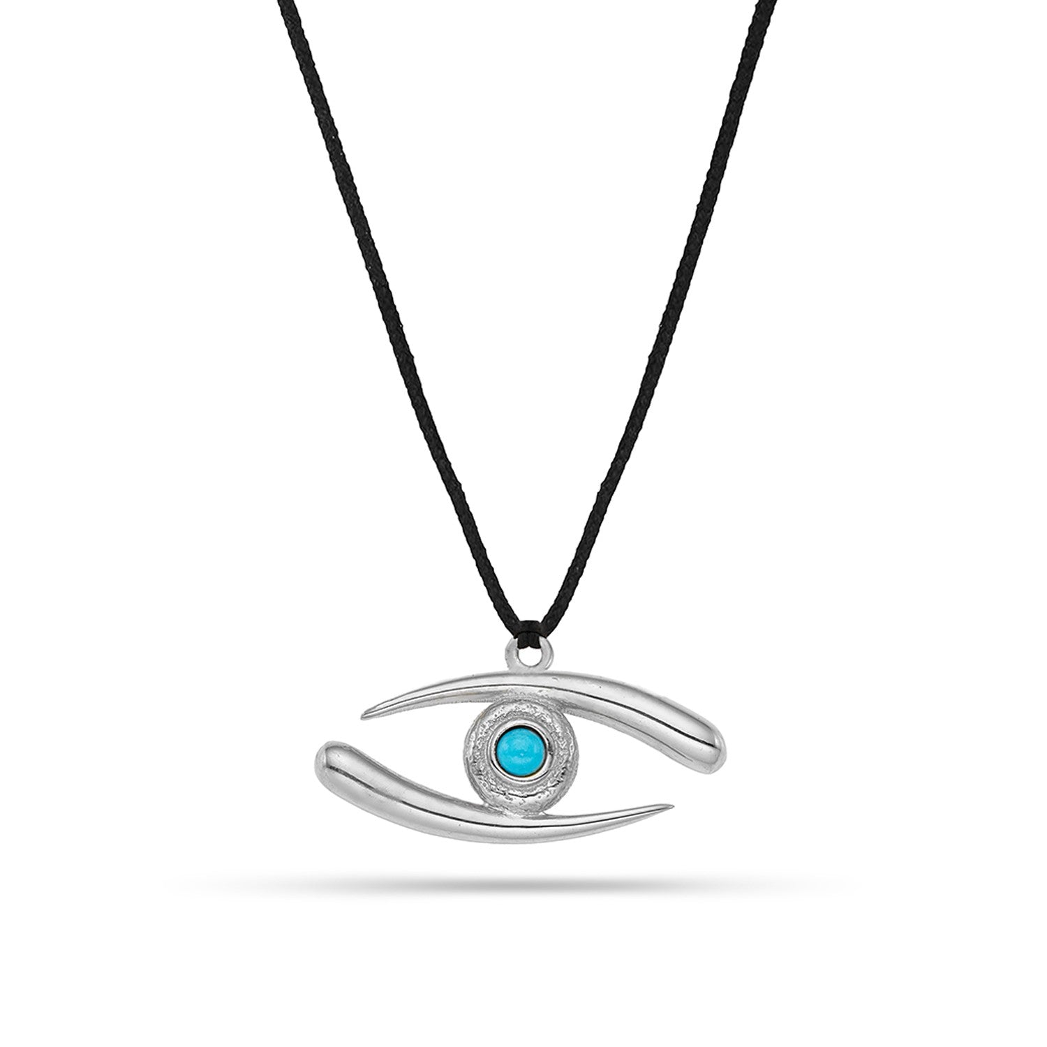 Γούρι 2026 Gaze από επιροδιωμένο ορείχαλκο και τυρκουάζ με κορδόνι Εικόνα 2