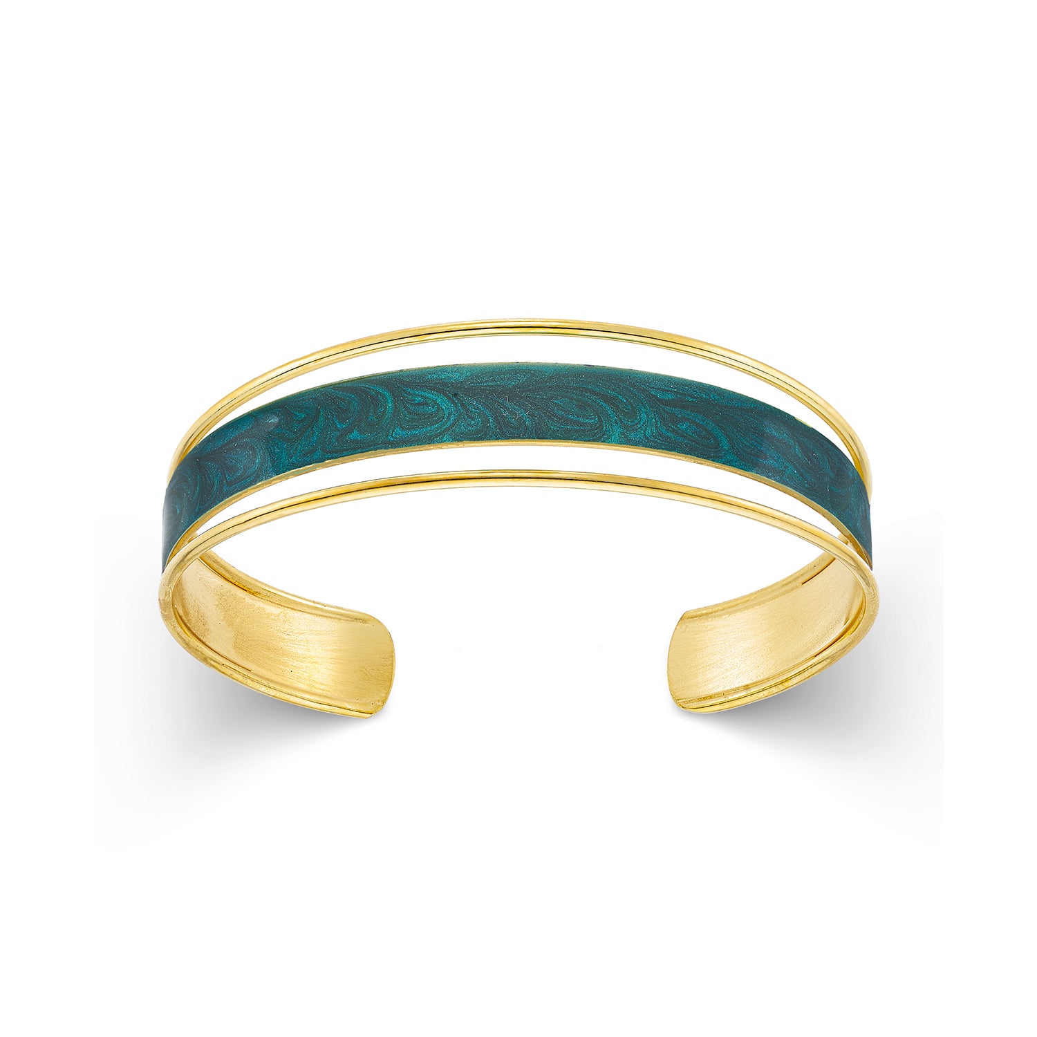 Βραχιόλι Pop 23 από επιχρυσωμένο ασήμι 925° με πράσινο περλέ σμάλτο