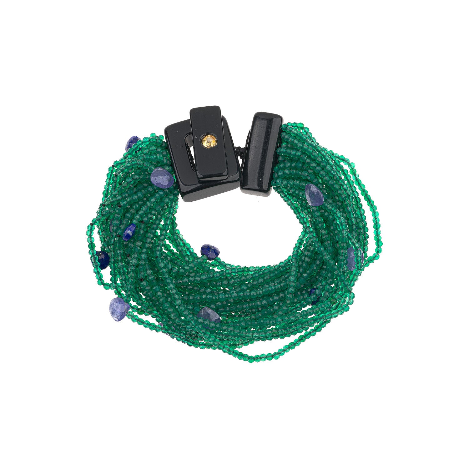 Βραχιόλι Rio απο πράσινο αχάτη, λάπις λάζουλι, τανζανίτη  και βακελίτη