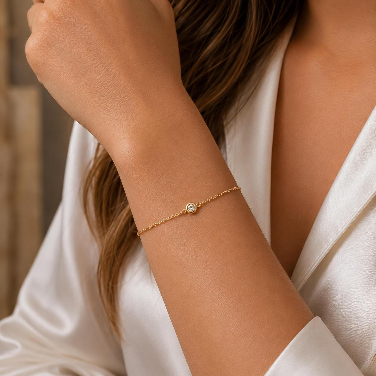 Βραχιόλι Diamonds από χρυσό 18K με διαμάντι μπριγιάν