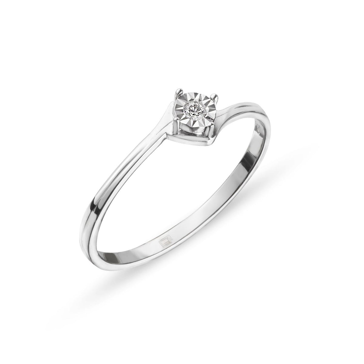 Μονόπετρο δαχτυλίδι Diamonds από λευκό χρυσό 18K με διαμάντι μπριγιάν