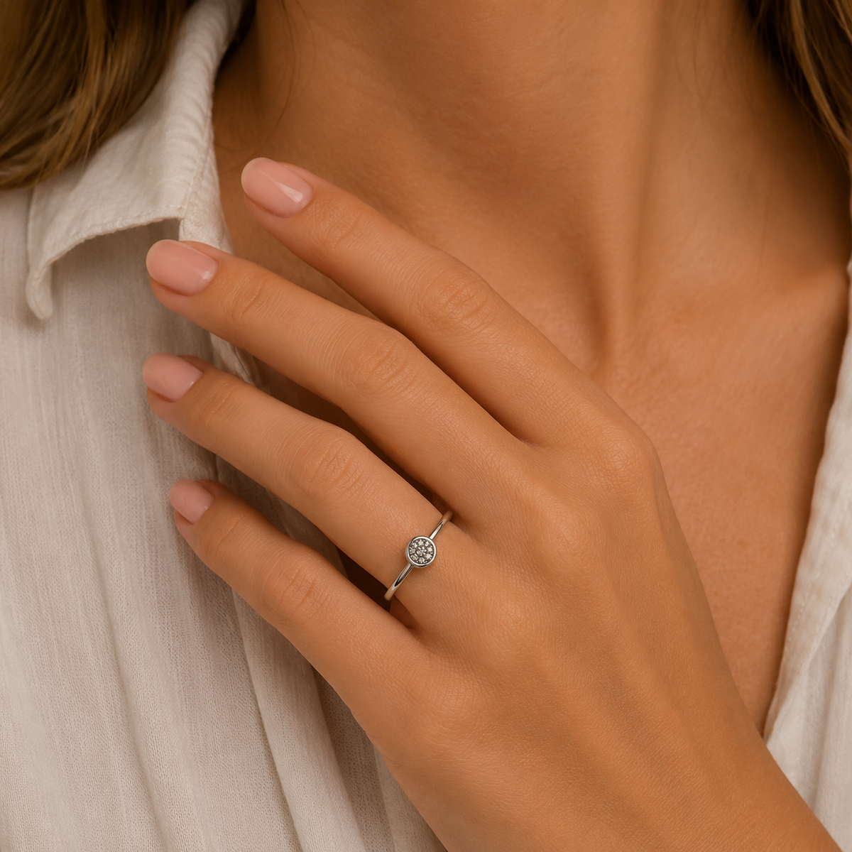 Δαχτυλίδι Diamonds από λευκό χρυσό 18K με διαμάντια μπριγιάν