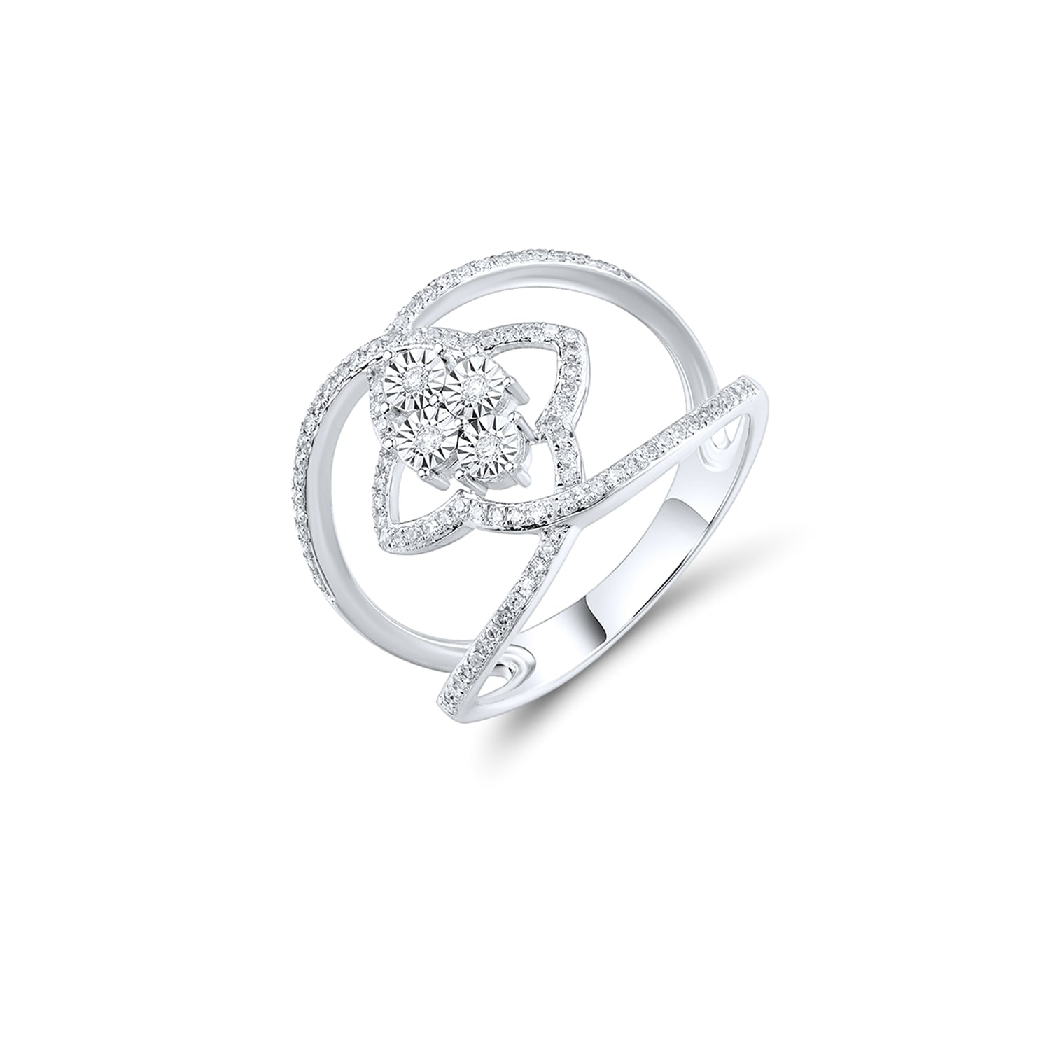 Δαχτυλίδι Diamonds από λευκό χρυσό 14K και διαμάντια