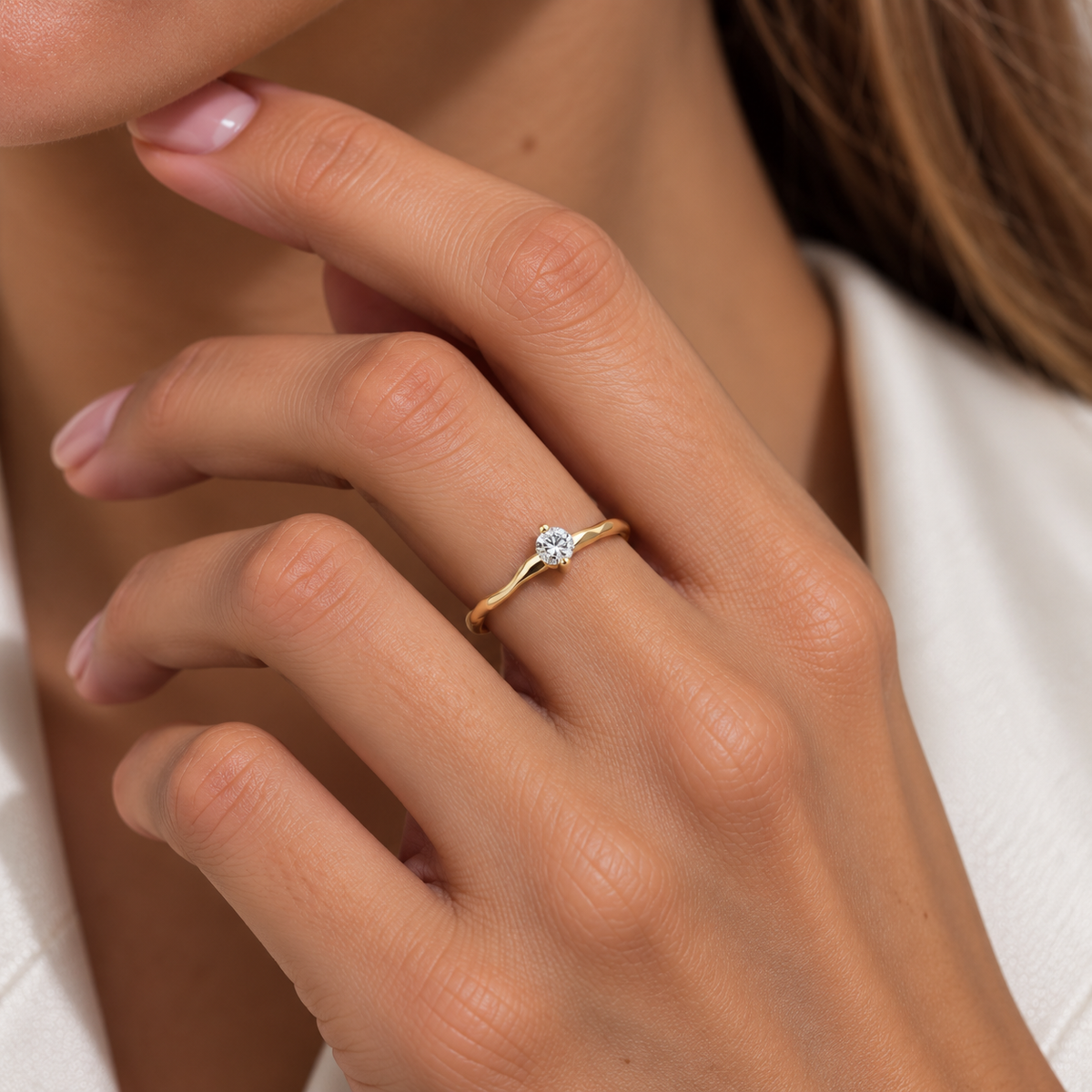 Δαχτυλίδι Diamonds από χρυσό 18Κ με στρογγυλό διαμάντι μπριγιάν 0.22ct