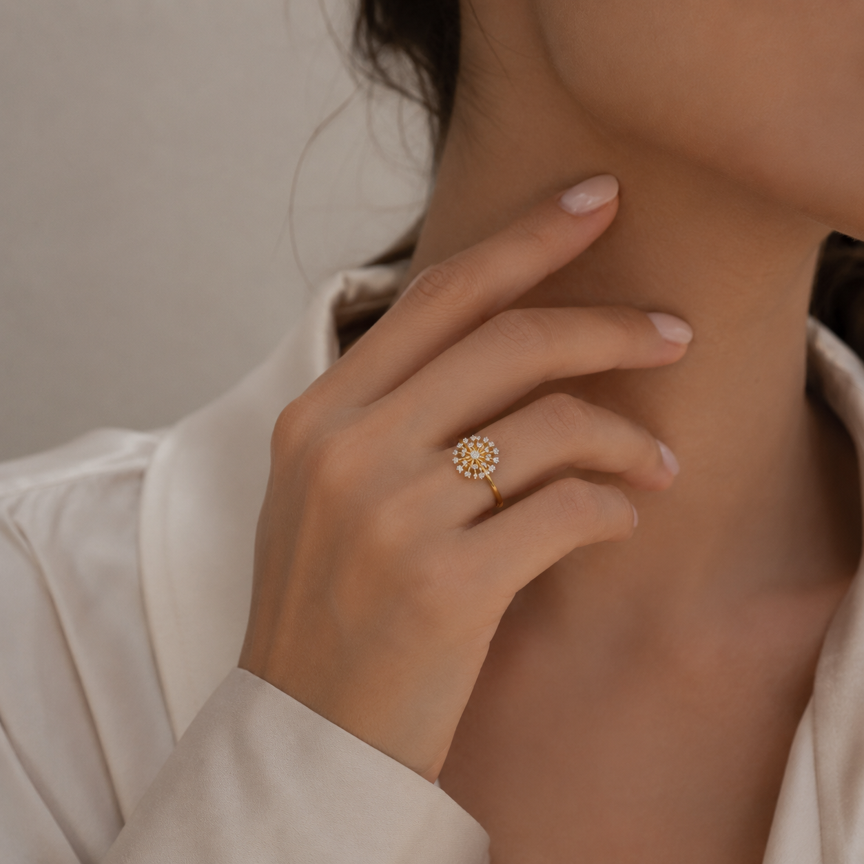 Δαχτυλίδι Fancy Diamonds από χρυσό 14K με διαμάντια μπριγιάν