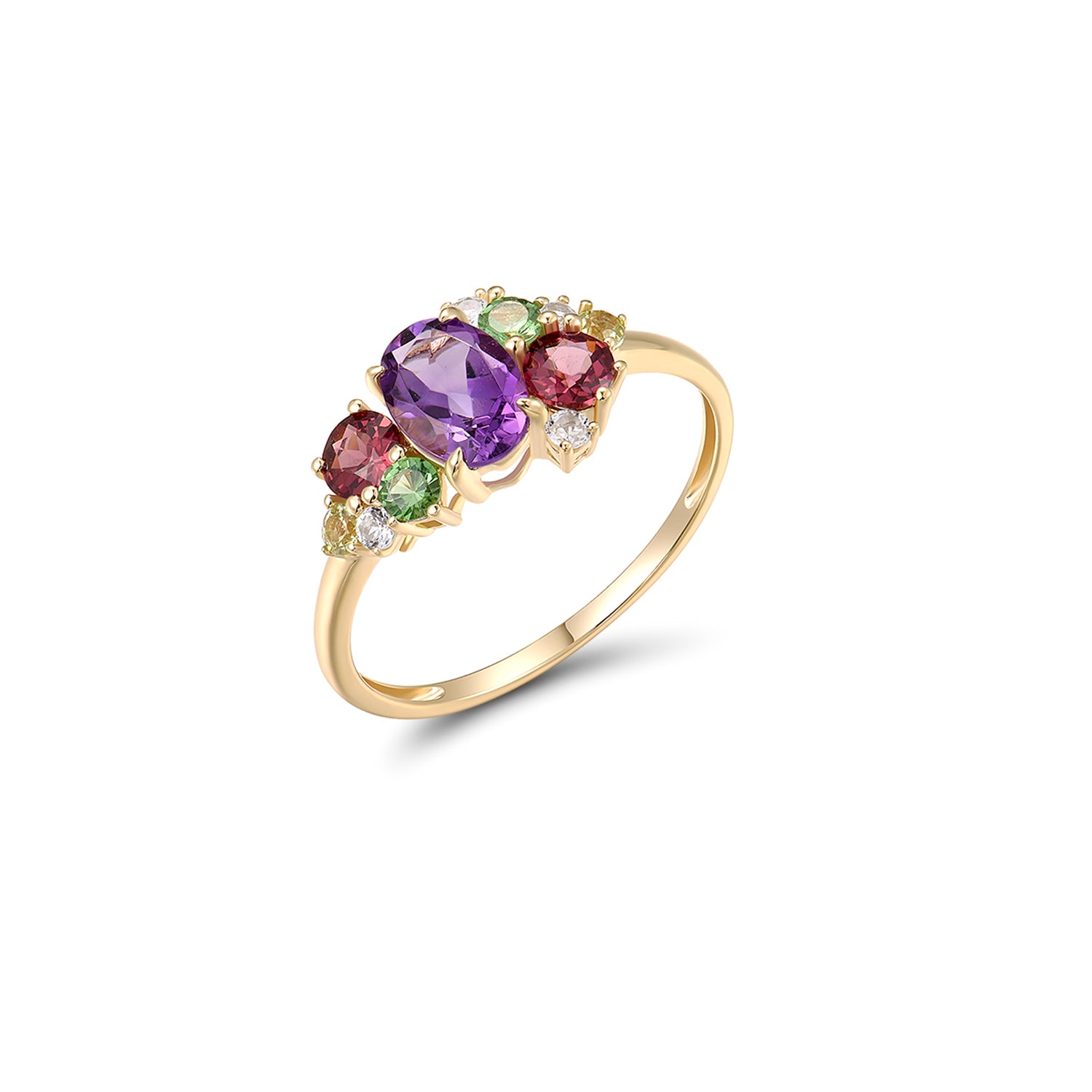 Δαχτυλίδι Secret Garden από χρυσό 14K με ημιπολύτιμους λίθους