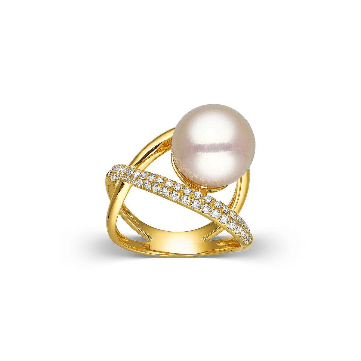 Δαχτυλίδι Pearls από λευκό χρυσό 18K με Ming freshwater pearl και διαμάντια μπριγιάν