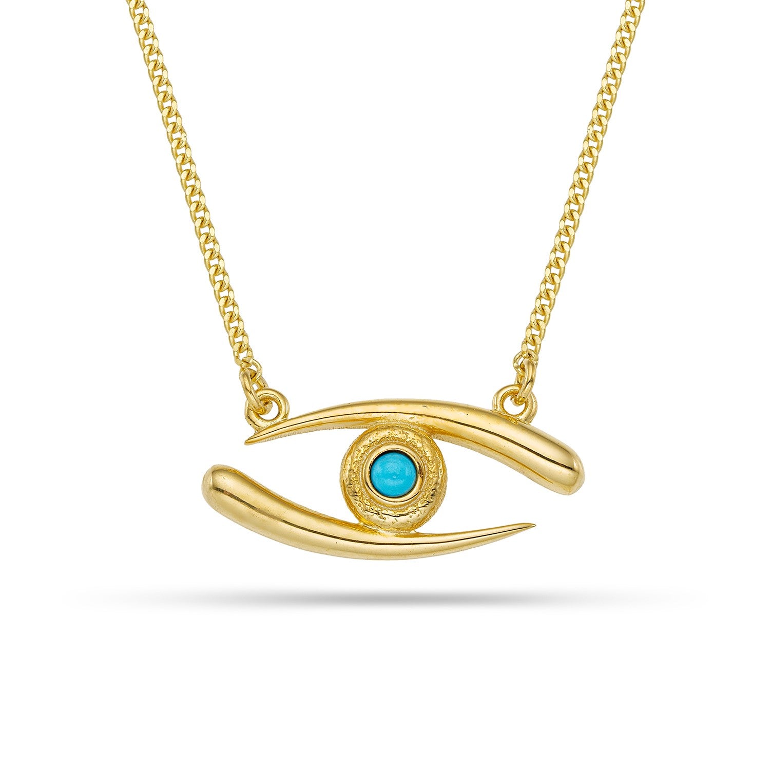 Κολιέ Γούρι μάτι από επιχρυσωμένο ασήμι 925° με τυρκουάζ