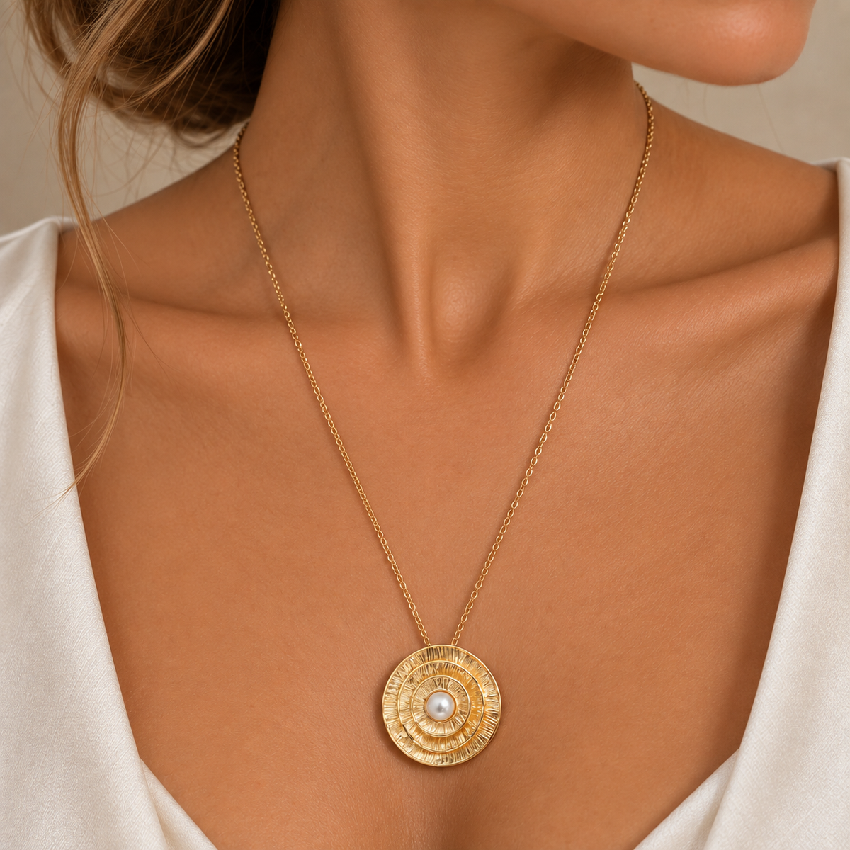Κολιέ Terra από επιχρυσωμένο ασήμι 925° με freshwater pearl
