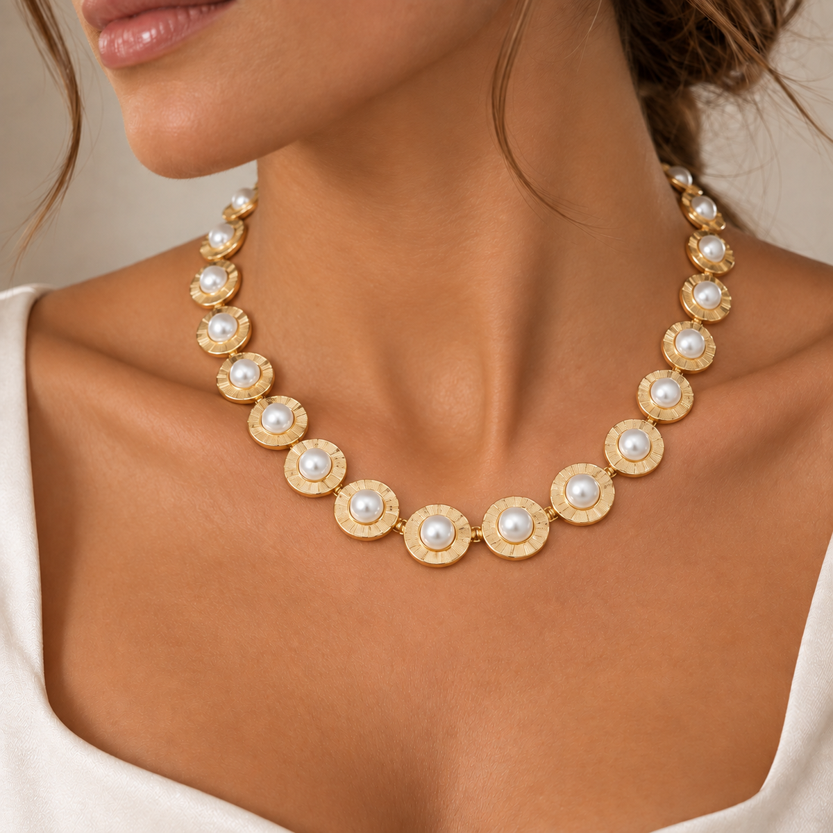 Κολιέ Terra από επιχρυσωμένο ασήμι 925° με freshwater pearls