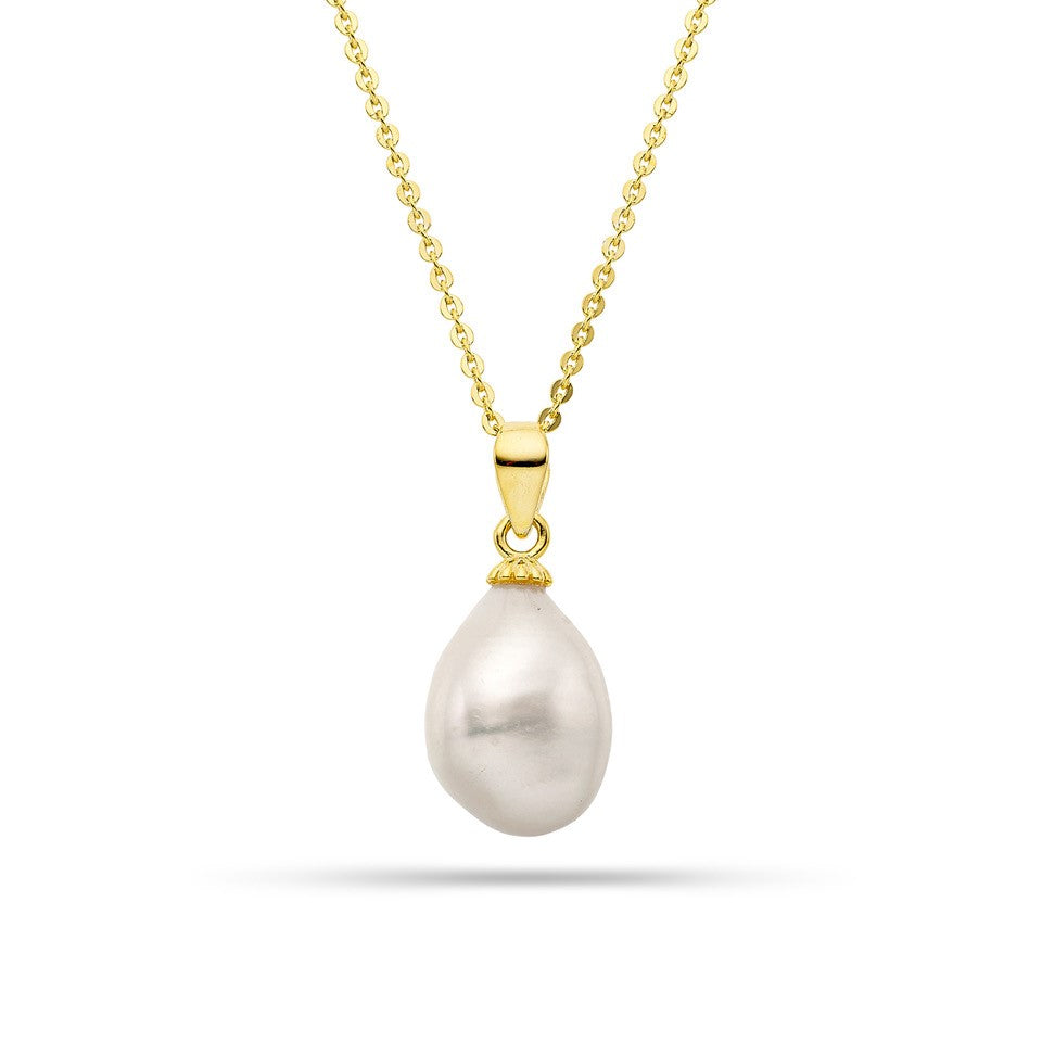 Κολιέ Pearls από επιχρυσωμένο ασήμι 925° με freshwater pearl