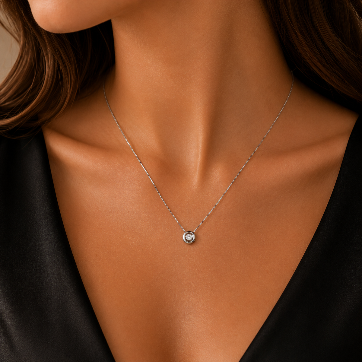 Κολιέ Diamonds από λευκό χρυσό 18K και διαμάντι μπριγιάν