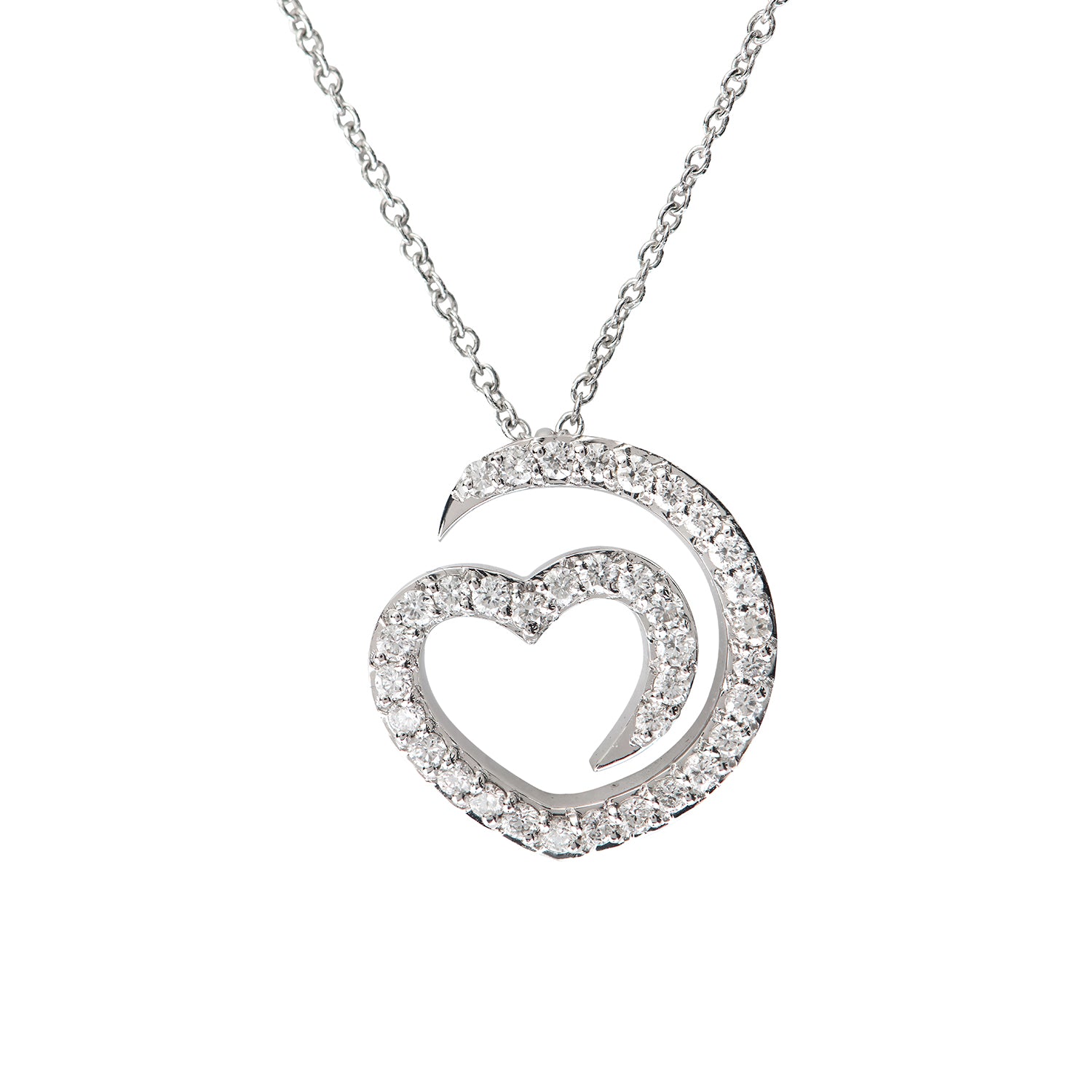 Κολιέ LiLaLove από λευκό χρυσό 18K και διαμάντια μπριγιάν