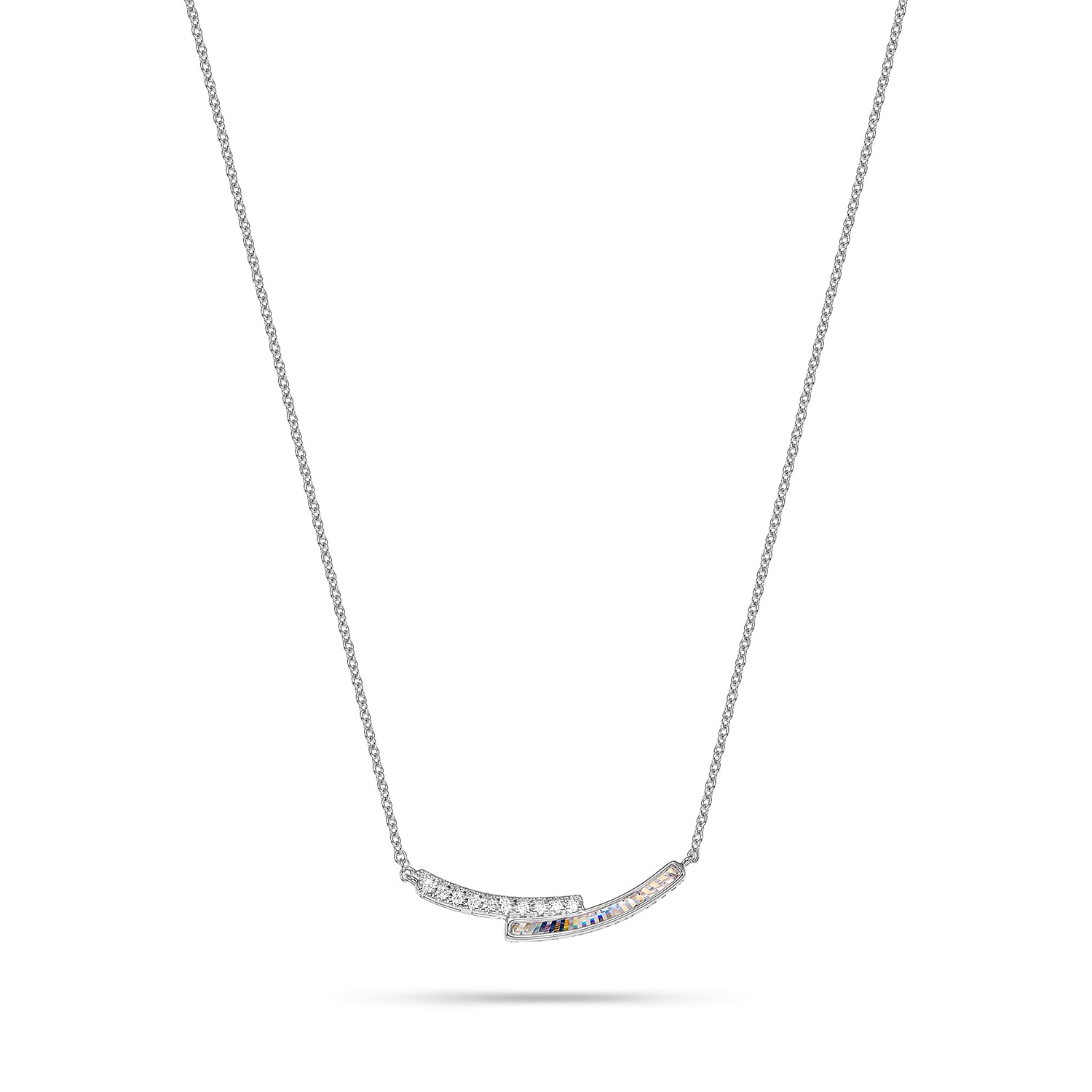Κολιέ Fancy Diamonds από λευκό χρυσό 14K με διαμάντια μπριγιάν