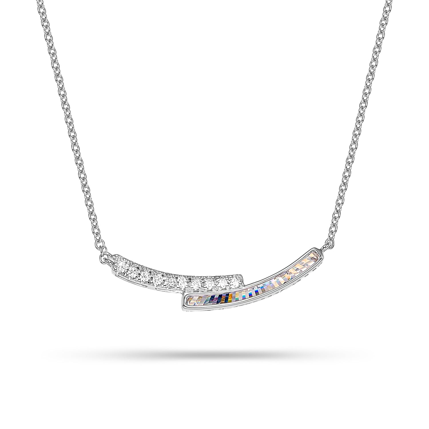 Κολιέ Fancy Diamonds από λευκό χρυσό 14K με διαμάντια μπριγιάν