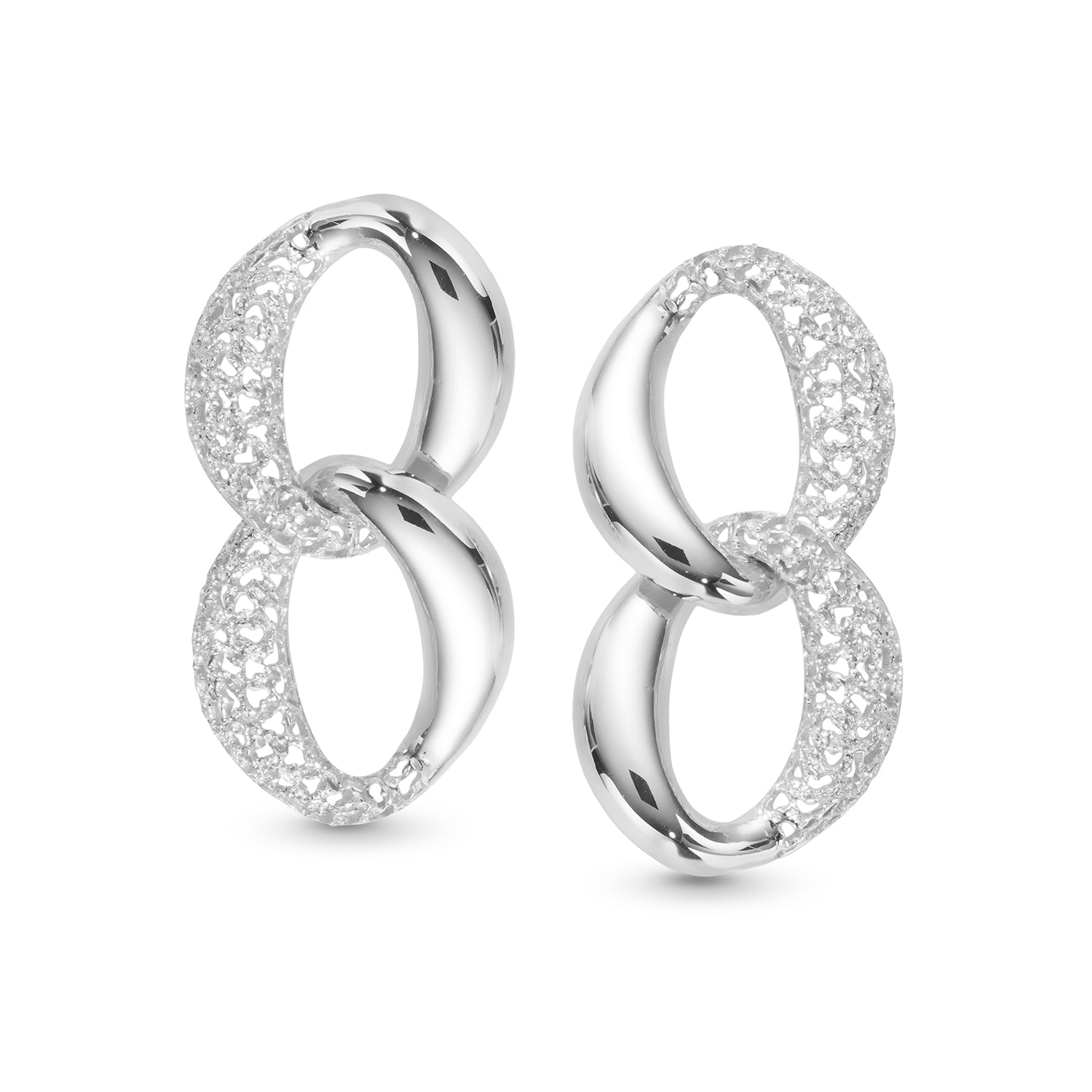 Σκουλαρίκια Terra από επιροδιωμένο ασήμι 925°