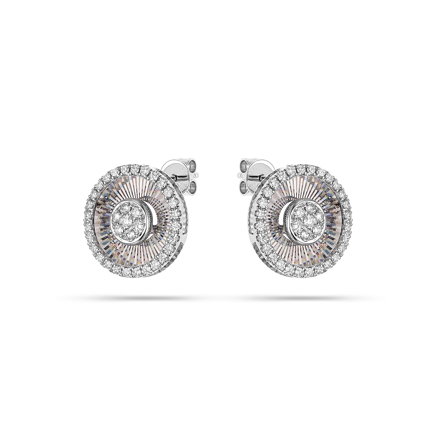 Σκουλαρίκια Diamonds από λευκό χρυσό Κ14 με διαμάντια κοπής μπριγιάν
