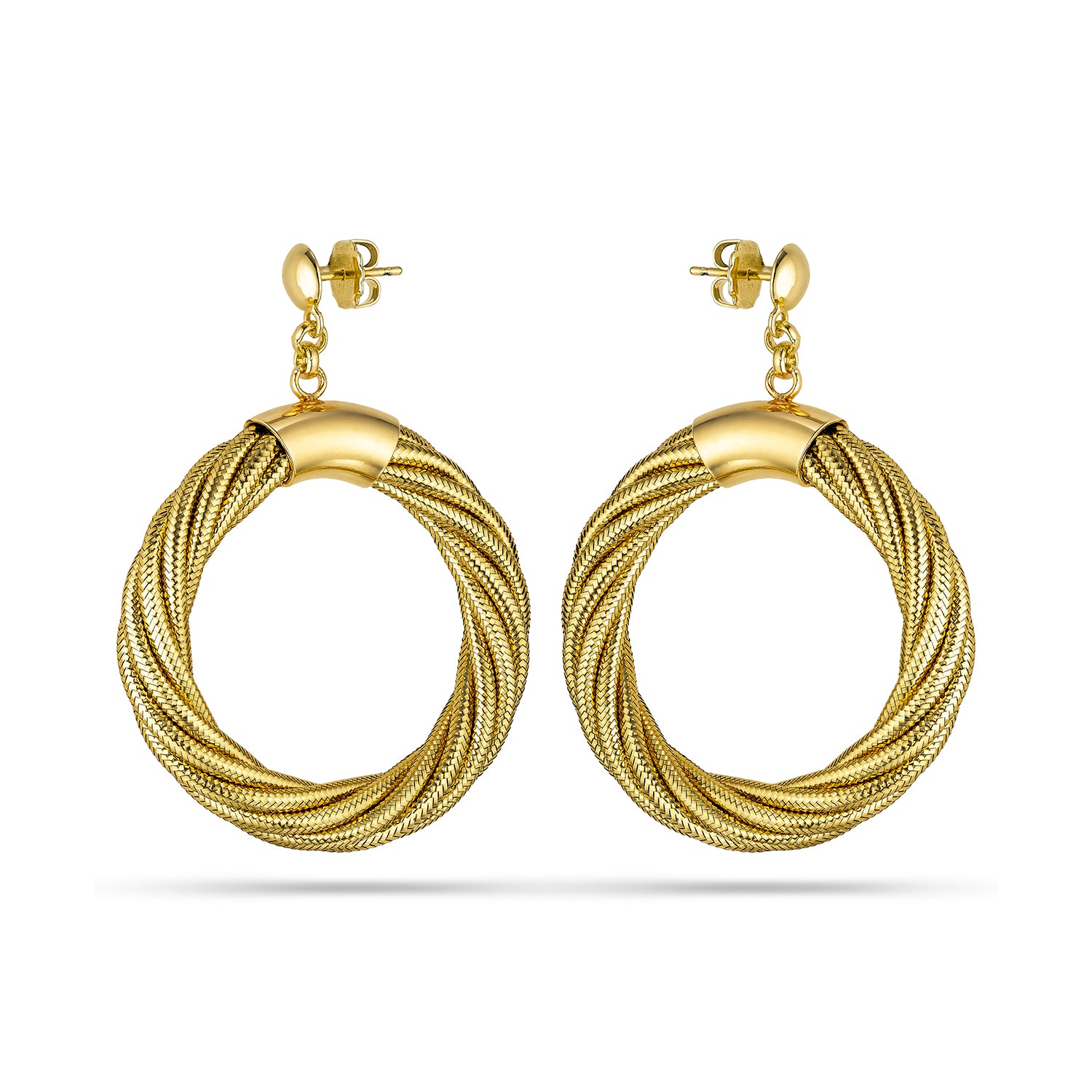 Σκουλαρίκια Défilé από ύφασμα lurex και κούμπωμα από επιχρυσωμένο ασήμι 925°