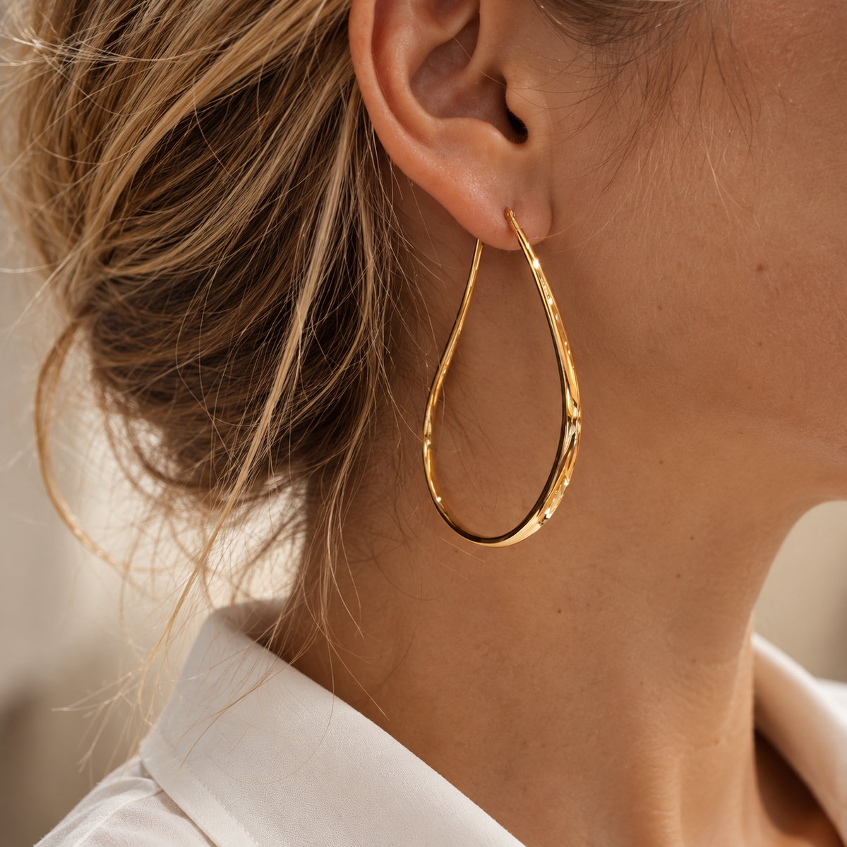 Σκουλαρίκια κρίκοι Aurum από χρυσό 18K