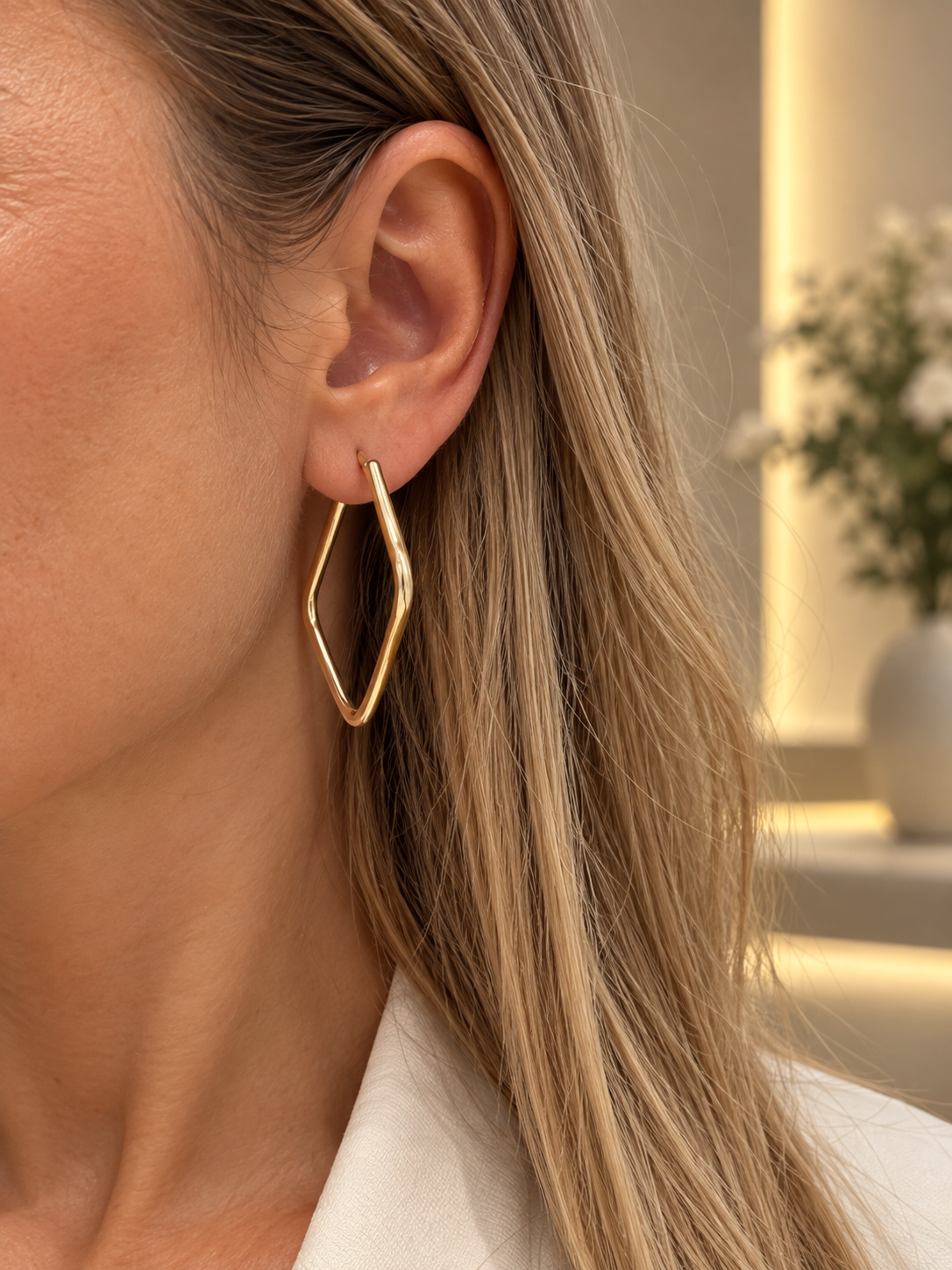 Σκουλαρίκια κρίκοι Aurum από χρυσό 18K