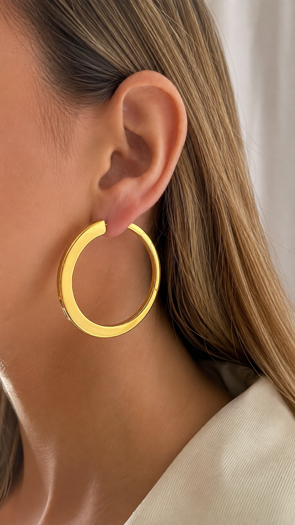 Σκουλαρίκια κρίκοι Aurum από χρυσό 18K