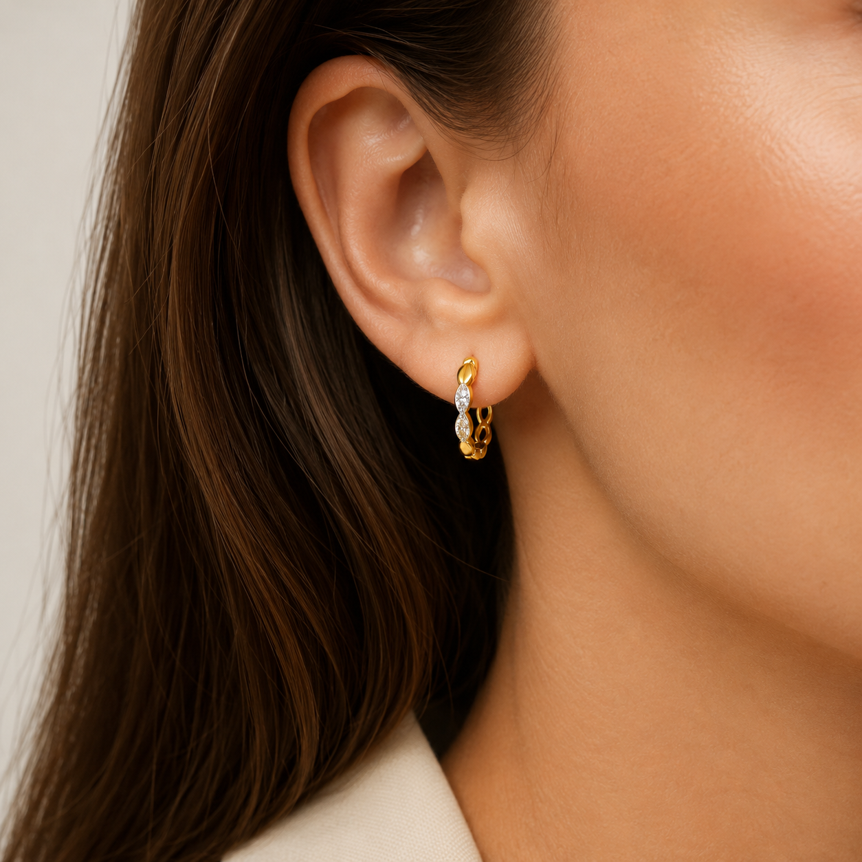 Σκουλαρίκια Fancy Diamonds από χρυσό 14K με διαμάντια μπριγιάν