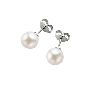 Σκουλαρίκια Pearls από λευκό χρυσό 18K με freshwater pearls