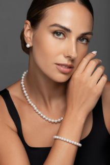 Κολιέ Pearls από λευκό χρυσό 14K με freshwater pearls