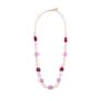 Κολιέ Swing από ροζ επιχρυσωμένο ασήμι 925° με freshwater pearls, αμέθυστο και νεφρίτη