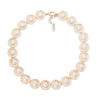 Κολιέ Terra από επιχρυσωμένο ασήμι 925° με freshwater pearls