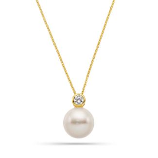 Κολιέ Pearls από επιχρυσωμένο ασήμι 925° με freshwater pearl και ζιργκόν