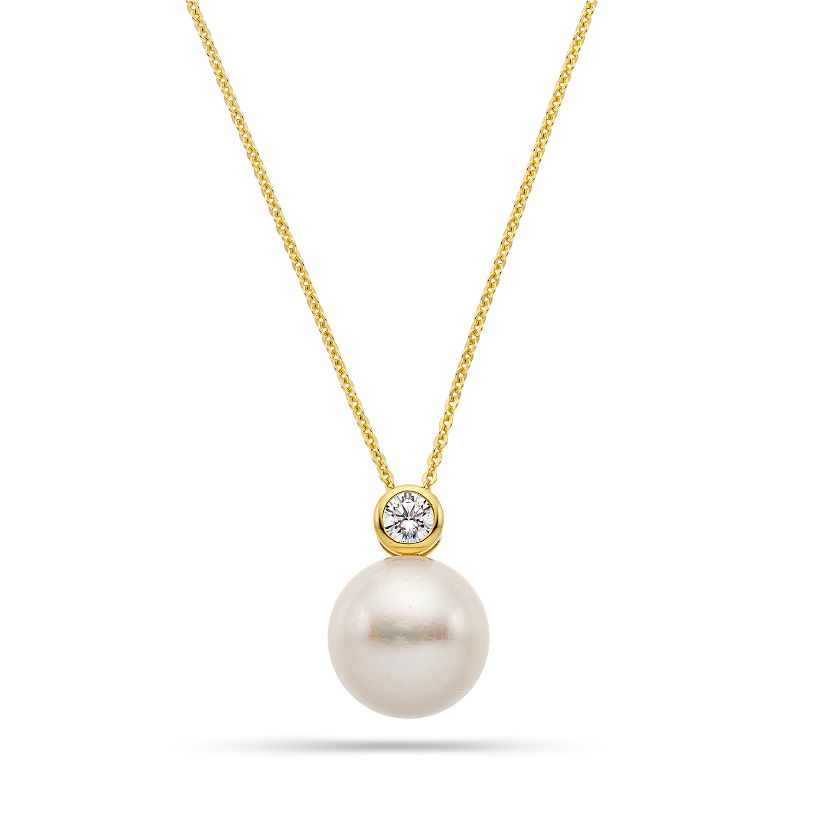 Κολιέ Pearls από επιχρυσωμένο ασήμι 925° με freshwater pearl και ζιργκόν