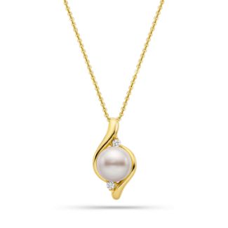 Κολιέ Pearls από επιχρυσωμένο ασήμι 925° με freshwater pearl και ζιργκόν