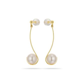 Σκουλαρίκια Pearls από χρυσό 18K με freshwater pearls