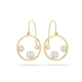 Σκουλαρίκια Pearls από χρυσό 14K με freshwater pearls